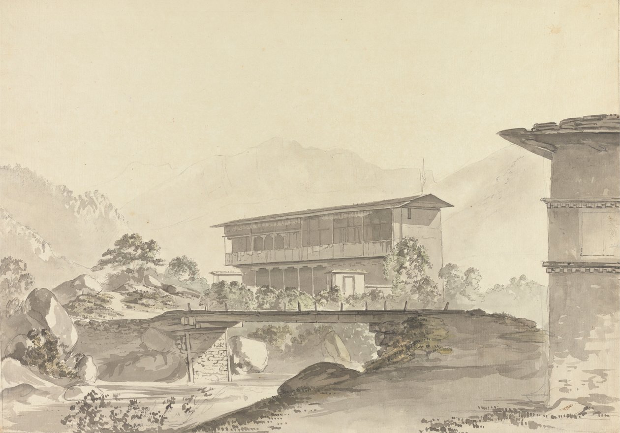 Dichtbij Tassisudon [Tashicho Dzong] door Samuel Davis