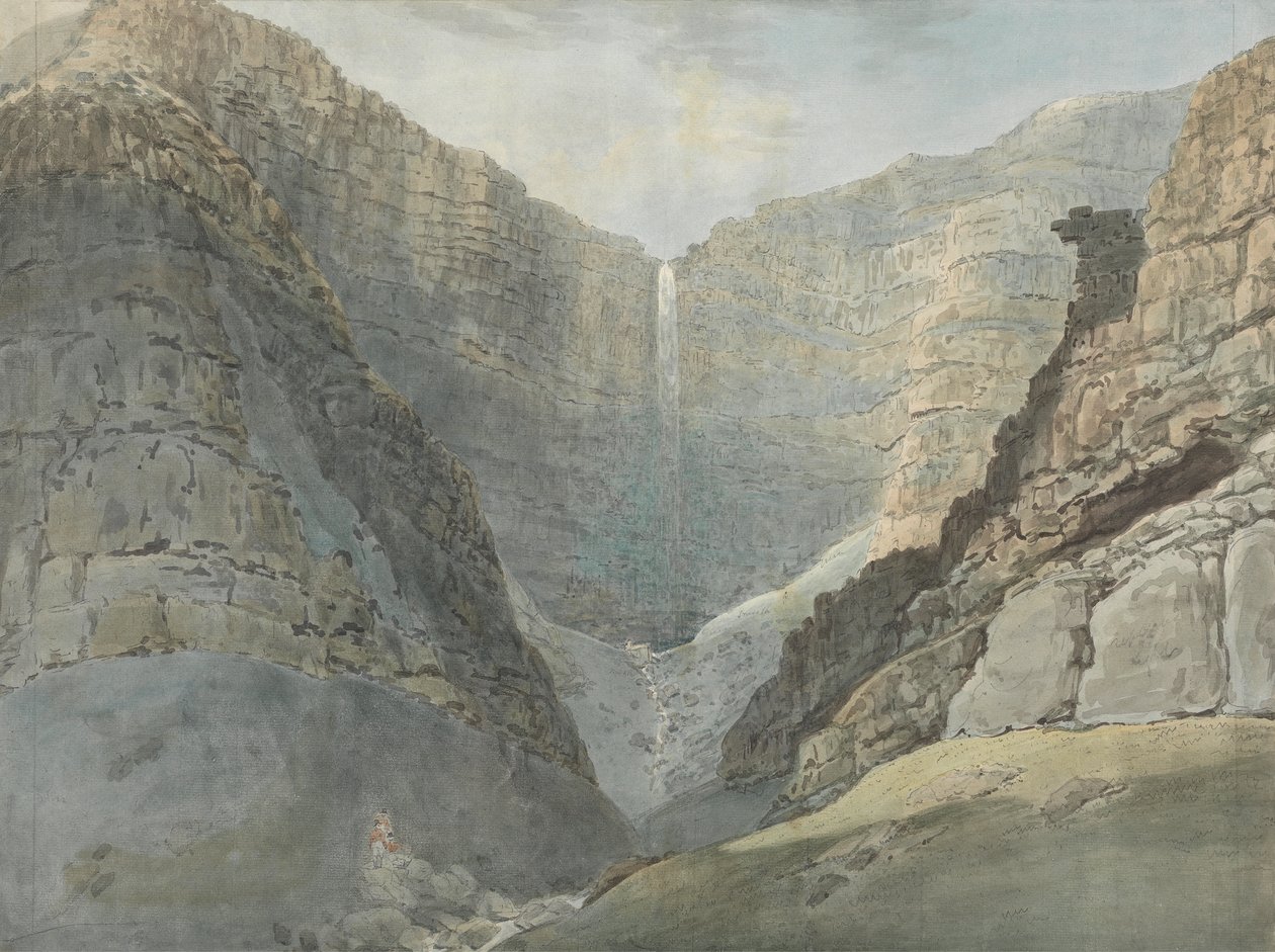 Rotskloof met een Waterval door Samuel Davis