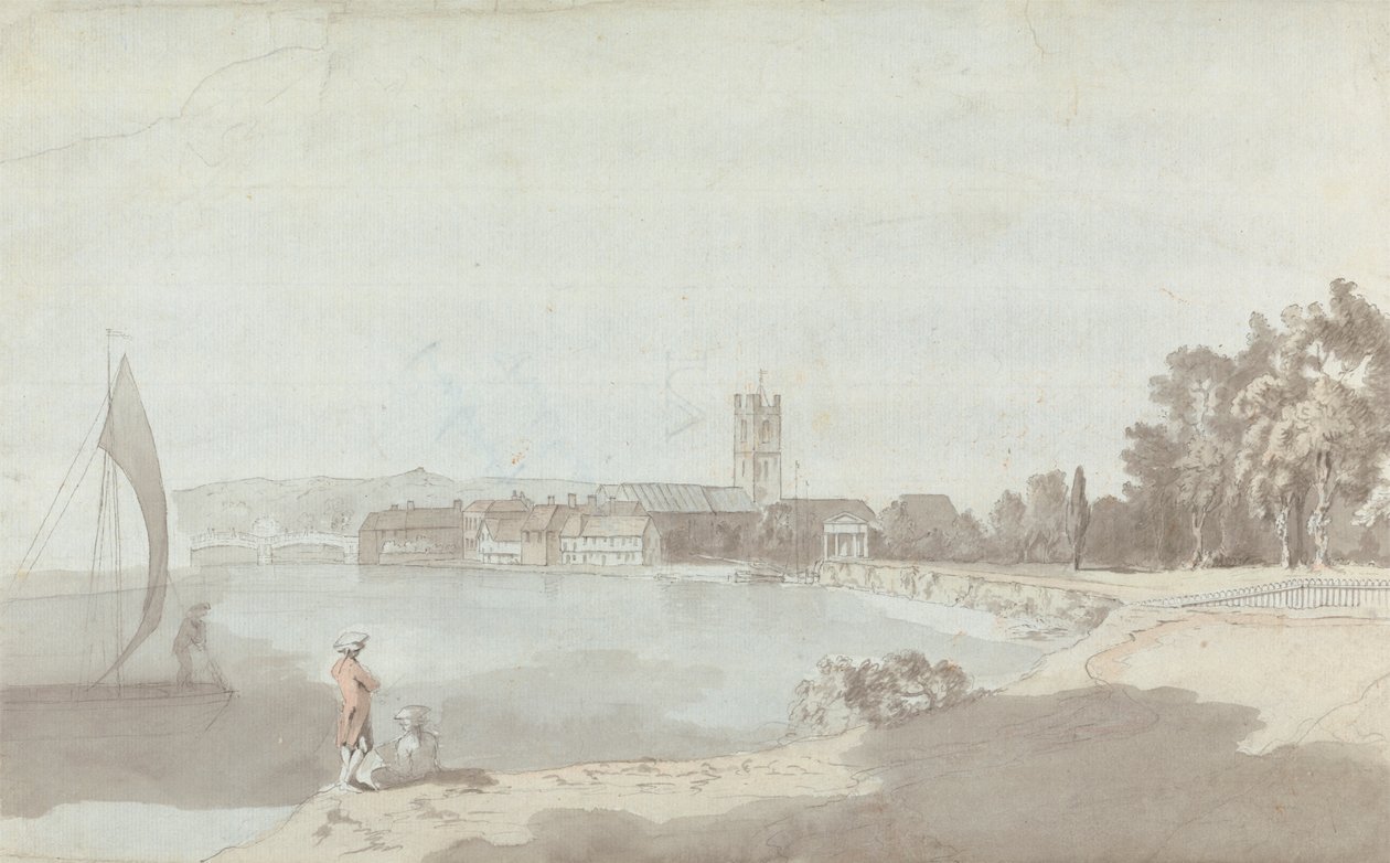 West Country stad aan een rivier door Samuel Davis