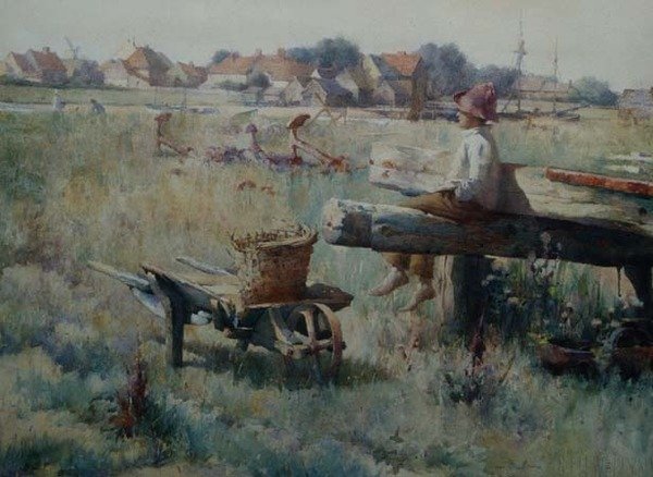 Zomertijd, Walberswick, Suffolk door Samuel Henry William Llewelyn