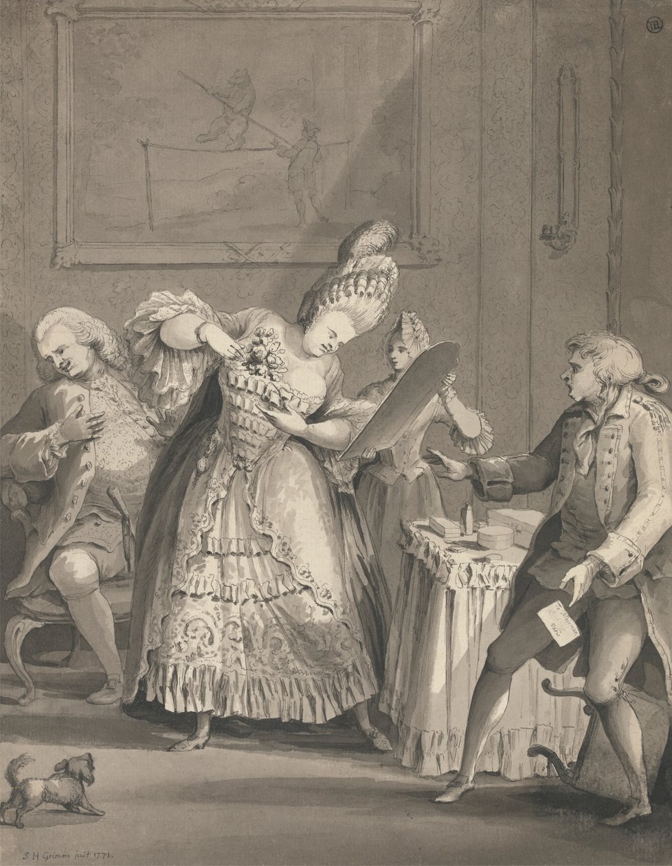 De Engelse dame in Parijs door Samuel Hieronymus Grimm