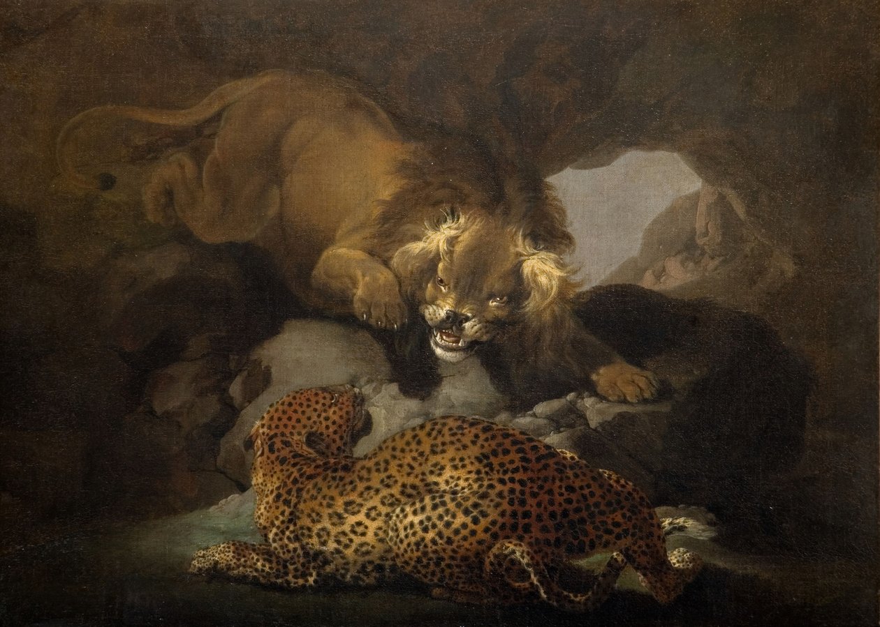 Leeuw en een Luipaard, 1820 door Samuel Howitt