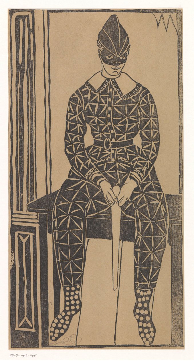 Harlekijn door Samuel Jessurun de Mesquita (signed by artist)