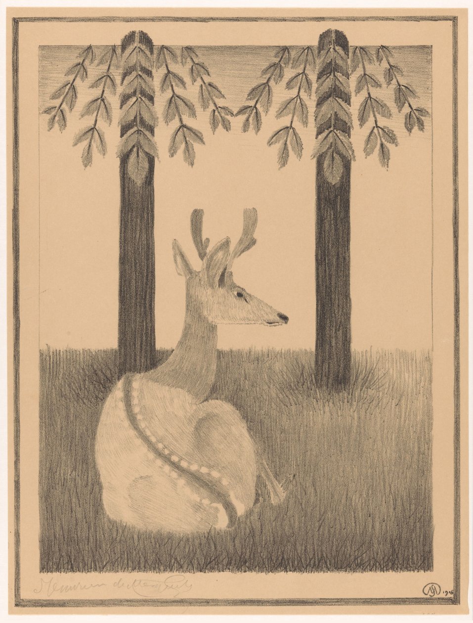 Barasingha hert door Samuel Jessurun de Mesquita