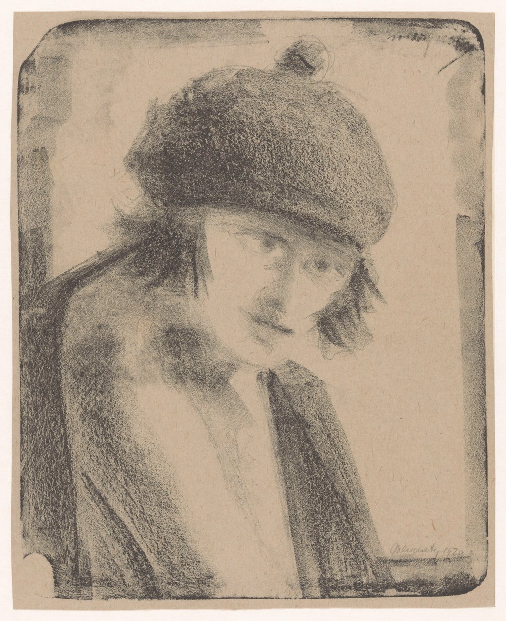 Vrouw met baret door Samuel Jessurun de Mesquita