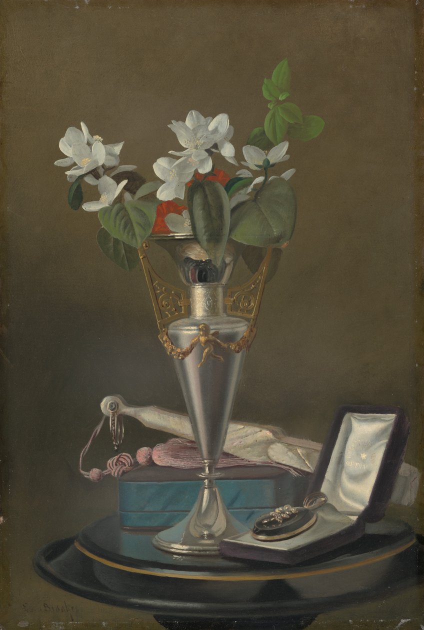Stilleven met Waaier en Hanger door Samuel Marsden Brookes