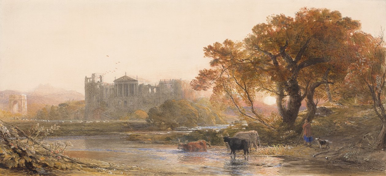 Avond in Italië, de Verlaten Villa door Samuel Palmer