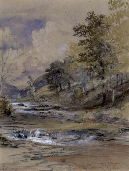 Op de rivier Machwy, Wales door Samuel Palmer