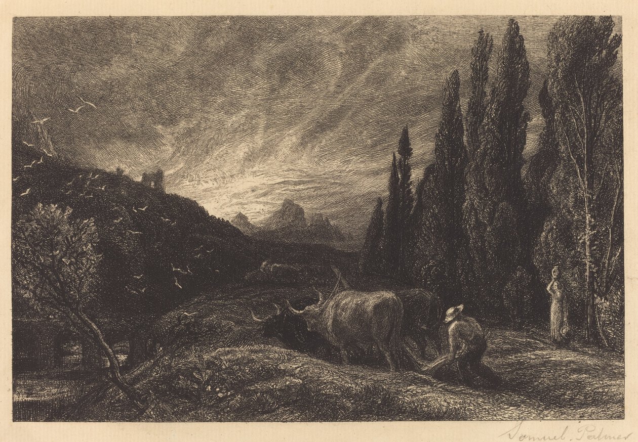 De Vroege Ploeger door Samuel Palmer