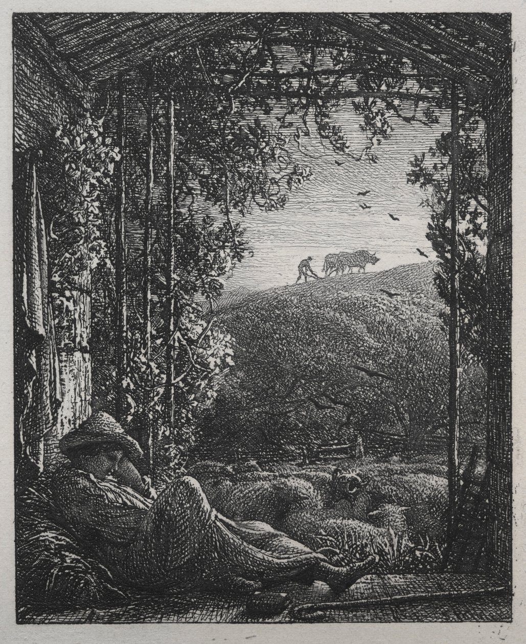 De slapende herder door Samuel Palmer