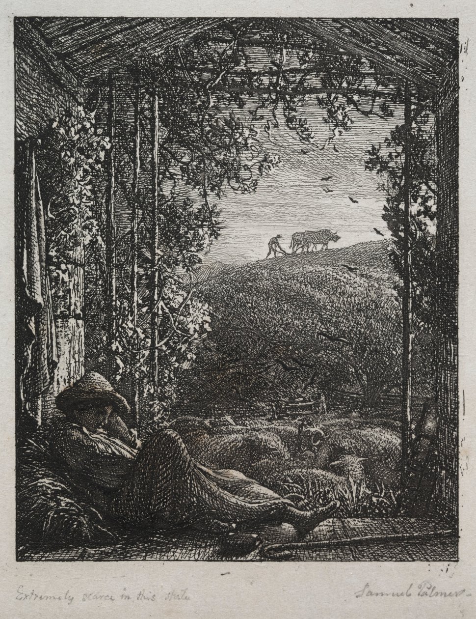 De slapende herder, 1857 door Samuel Palmer