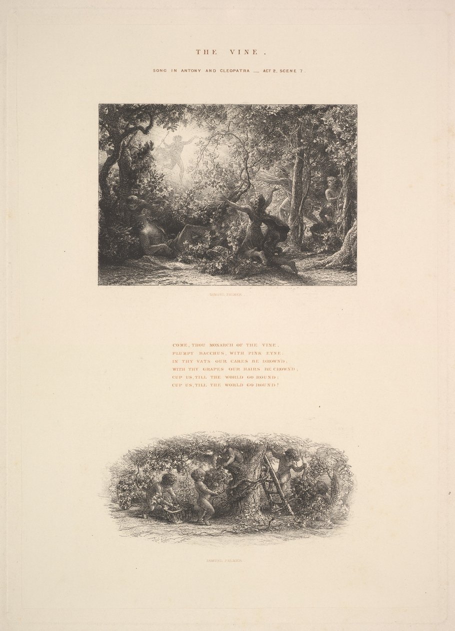 De Wijnstok, of Plompe Bacchus door Samuel Palmer