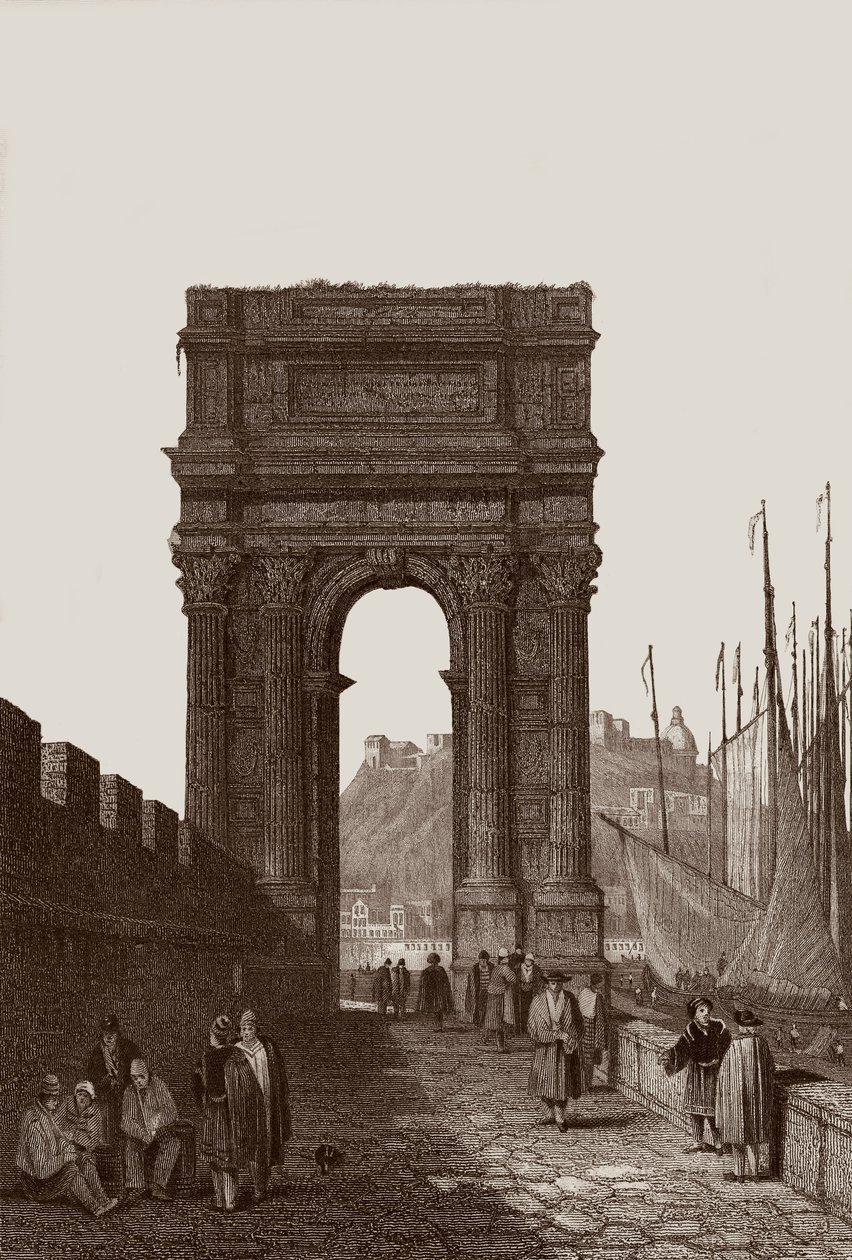 Boog van Trajanus door Samuel Prout
