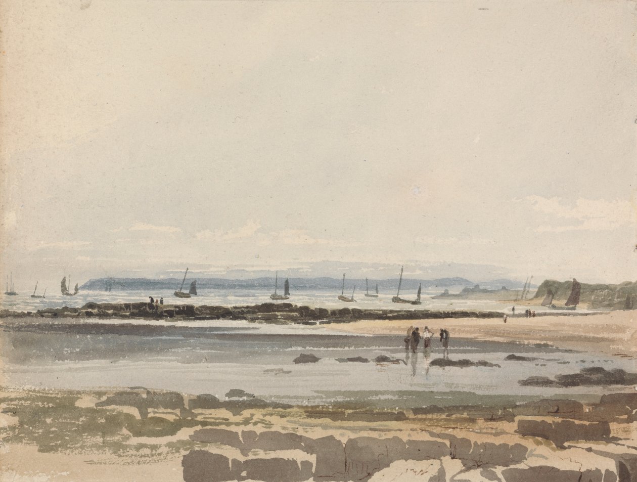 Strandscène door Samuel Prout