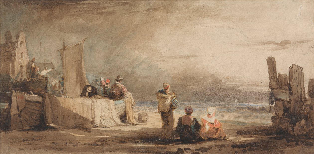 Figuren op een Strand door Samuel Prout