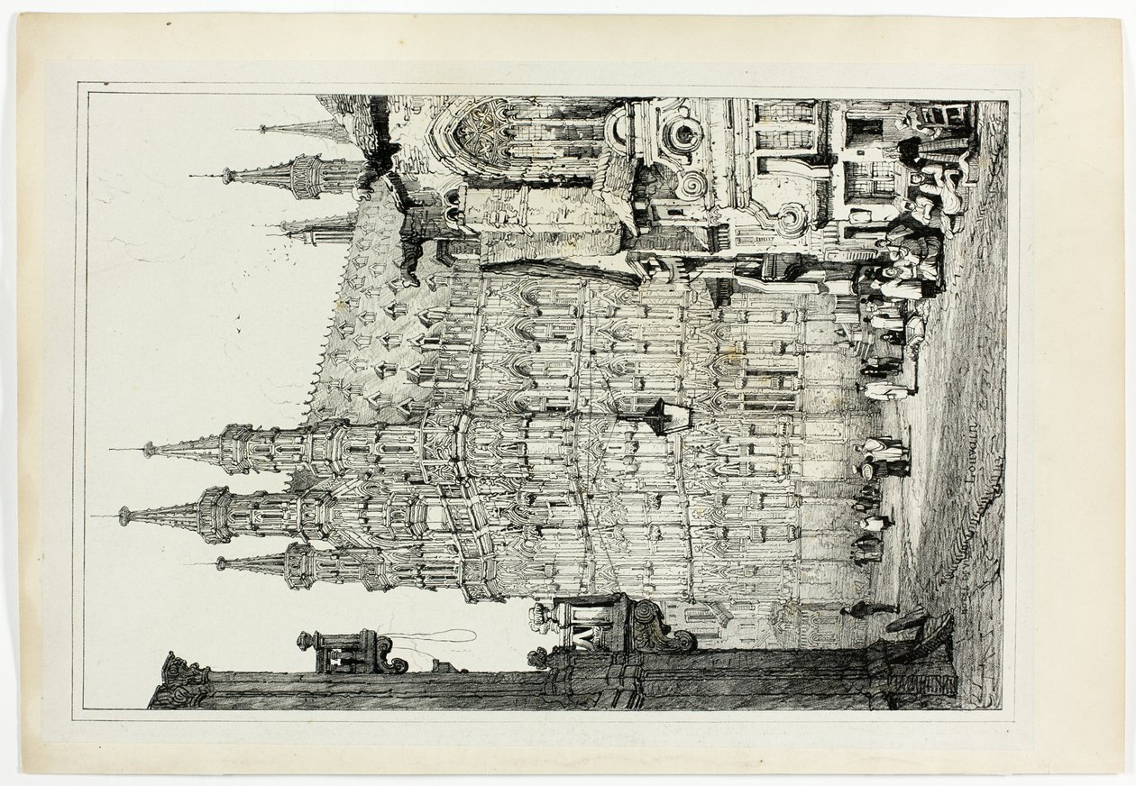 Hotel de Ville, Louvain door Samuel Prout