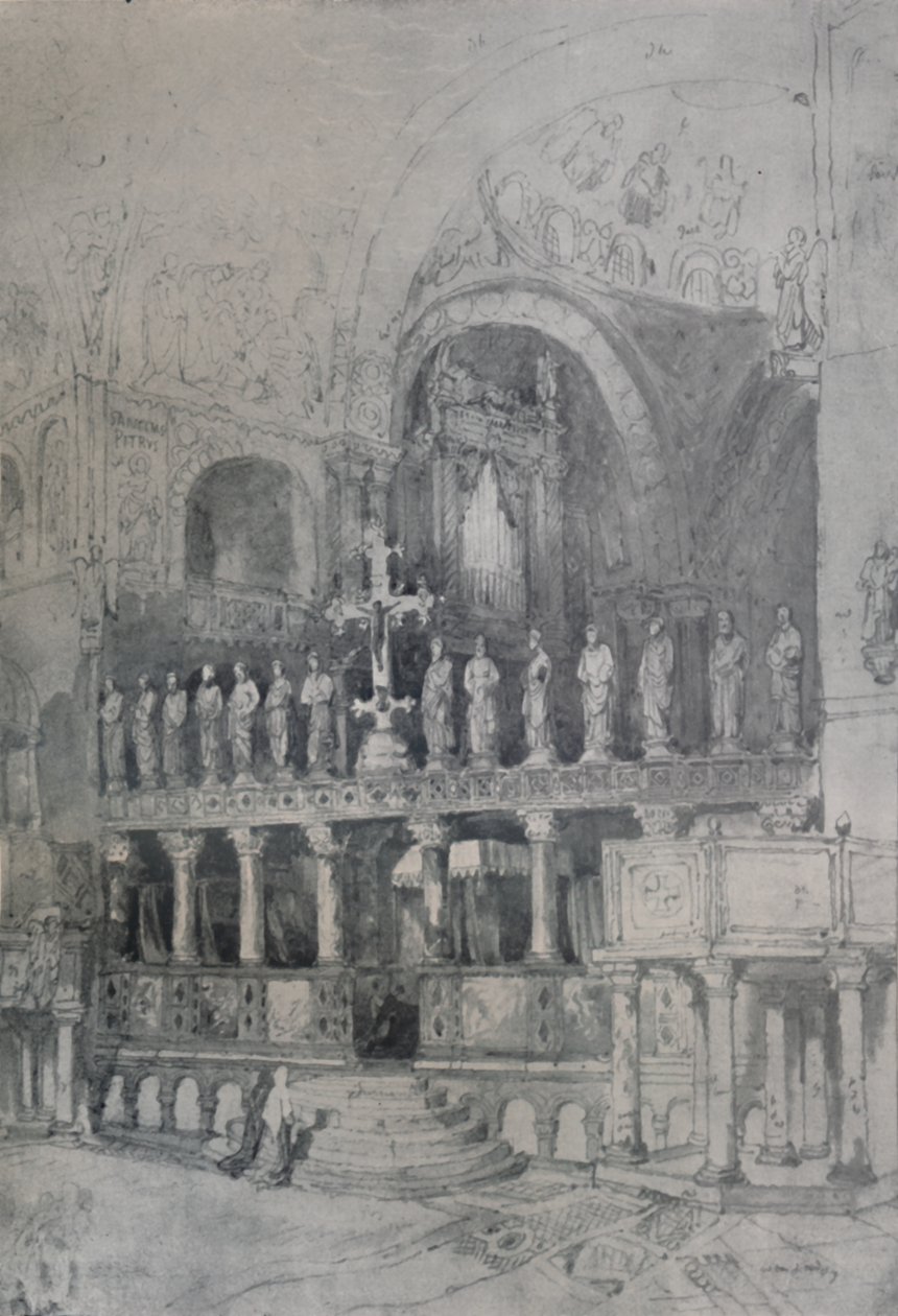 Interieur van St. Marks, ca. 1830, 1925 door Samuel Prout