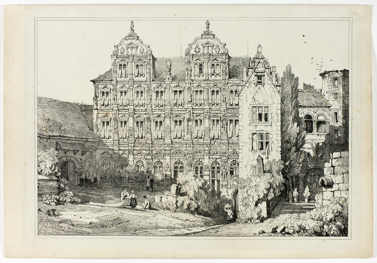 Deel van het kasteel in Heidelberg door Samuel Prout
