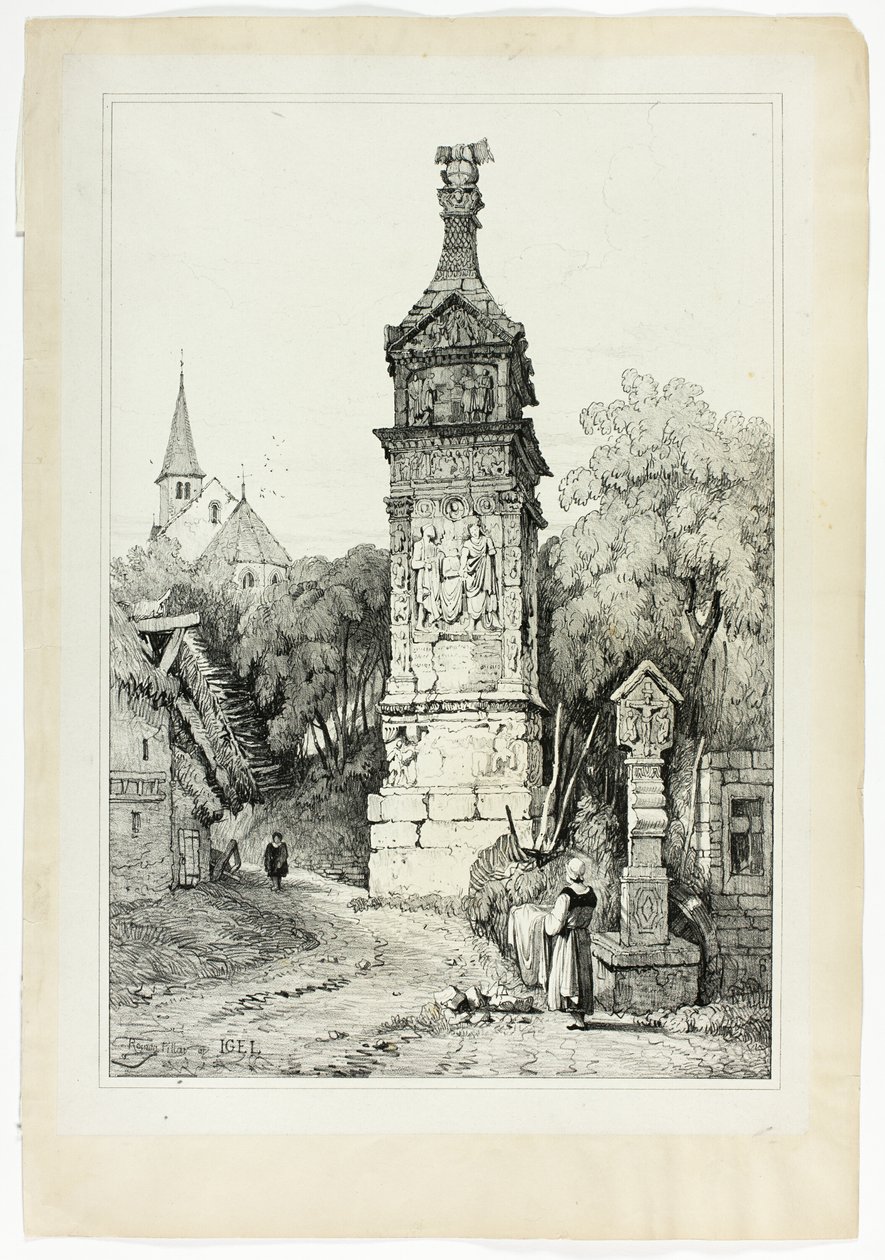 Romeinse zuil bij Igel door Samuel Prout
