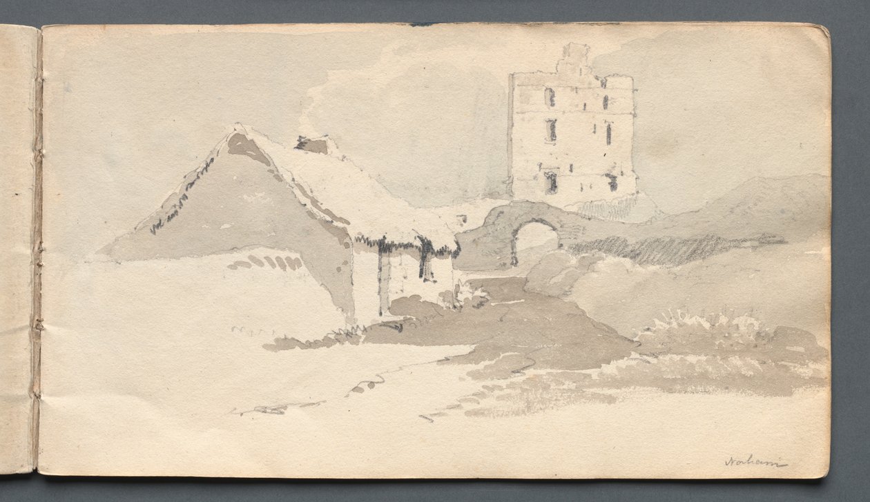 Schetsboek: Norham door Samuel Prout
