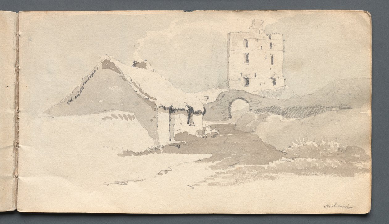 Schetsboek: Norham door Samuel Prout