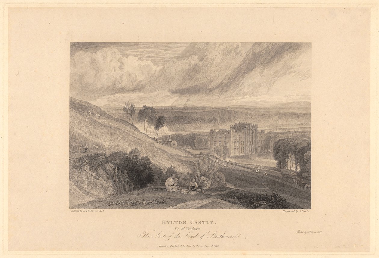 Kasteel Hylton, graafschap Durham door Samuel Rawle