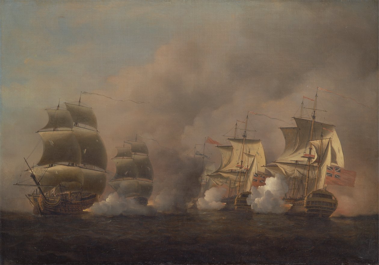 Actie bij de Kaap de Goede Hoop door Samuel Scott