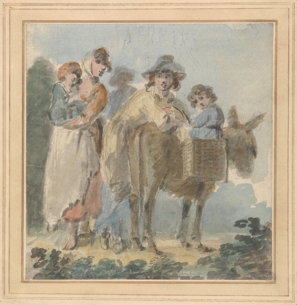Een Boerenfamilie met Ezel door Samuel Shelley