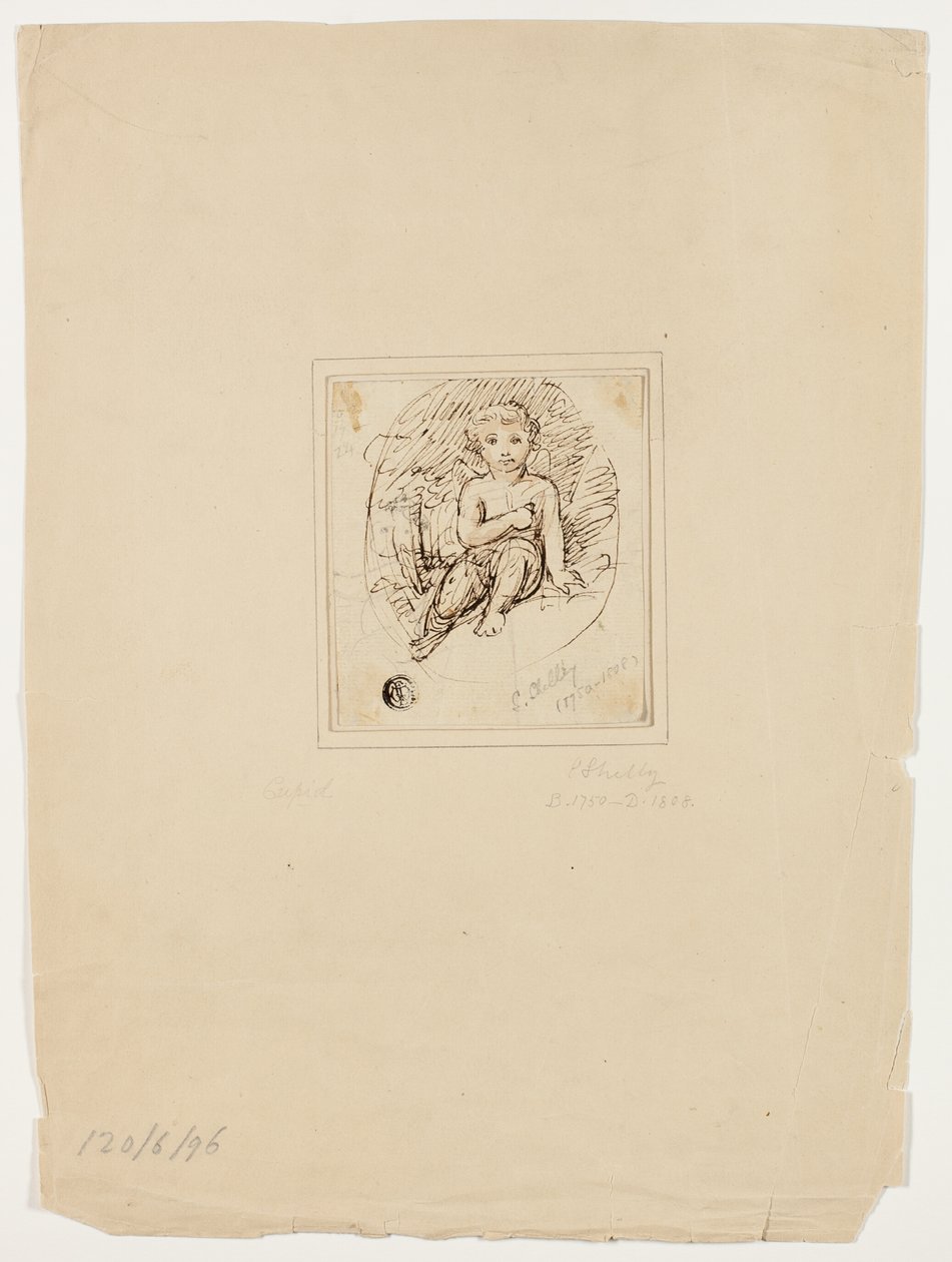Zittende Cupido door Samuel Shelley