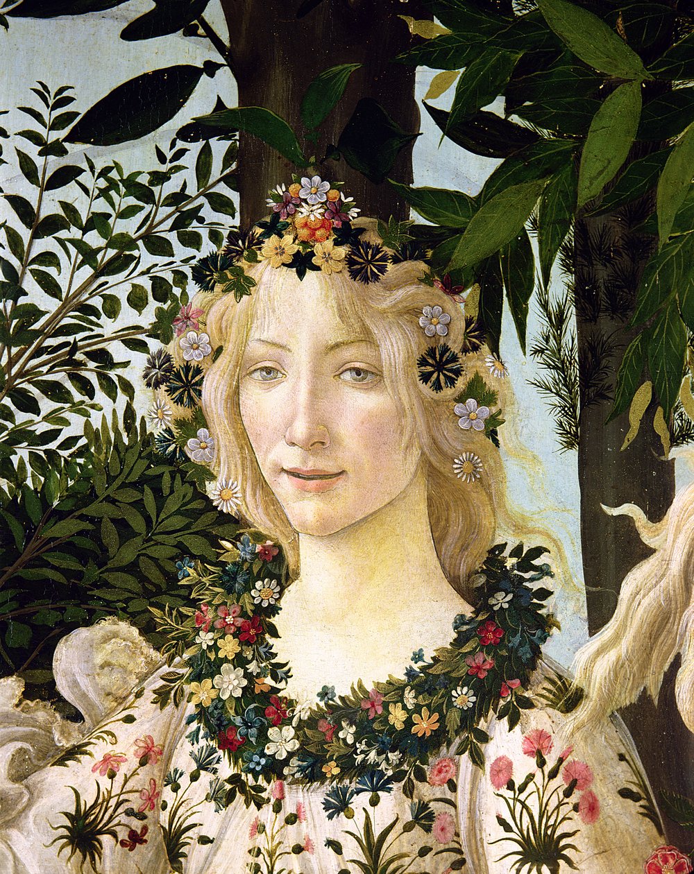 Flora, detail van de Primavera, ca. 1478 door Sandro Botticelli