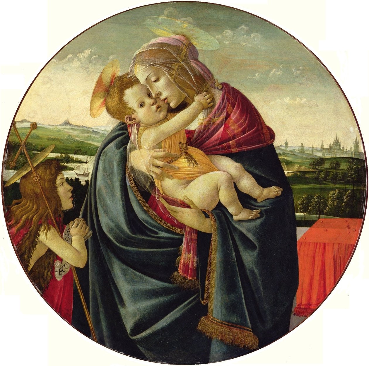 Madonna met Kind en Sint Jan de Doper door Sandro Botticelli