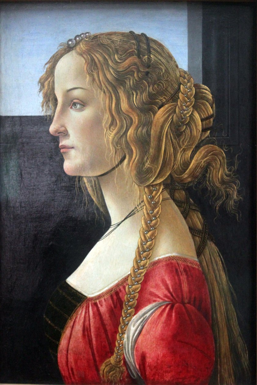 Profielportret van een jonge vrouw door Sandro Botticelli