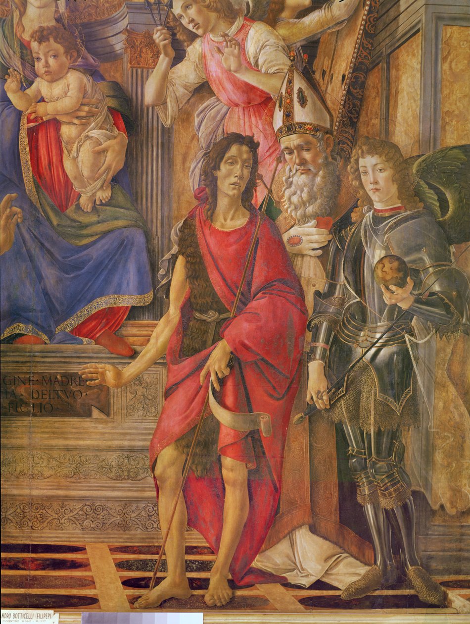 Het altaarstuk van Sint Barnabas (detail) door Sandro Botticelli