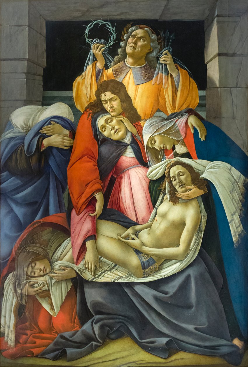 De dode Christus beweend door Sandro Botticelli