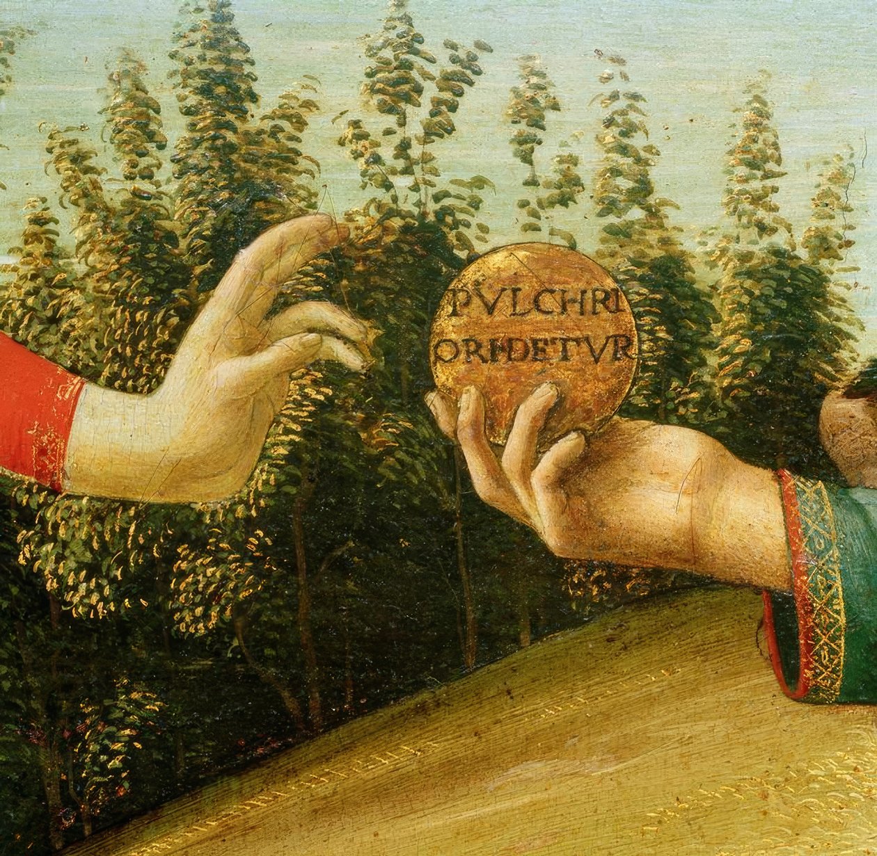 Het oordeel van Paris (Handen met appel) door Sandro Botticelli