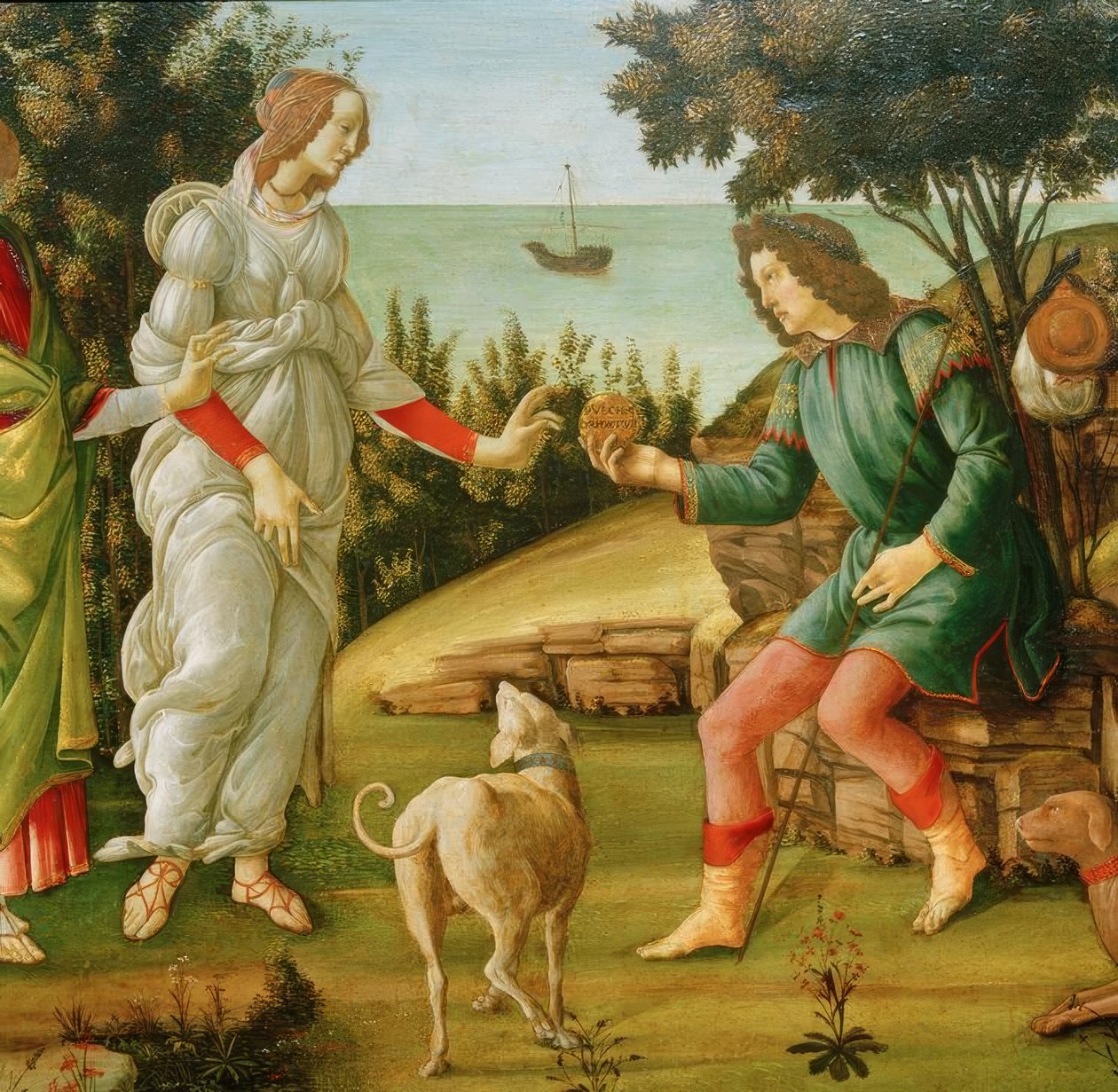Het oordeel van Paris (Venus en Paris) door Sandro Botticelli