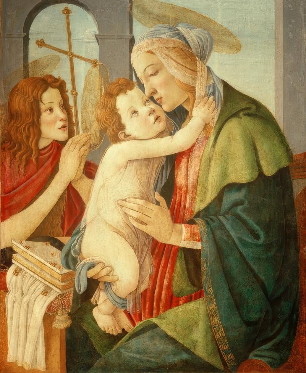 Madonna met kind en de Johannesjongen door Sandro Botticelli