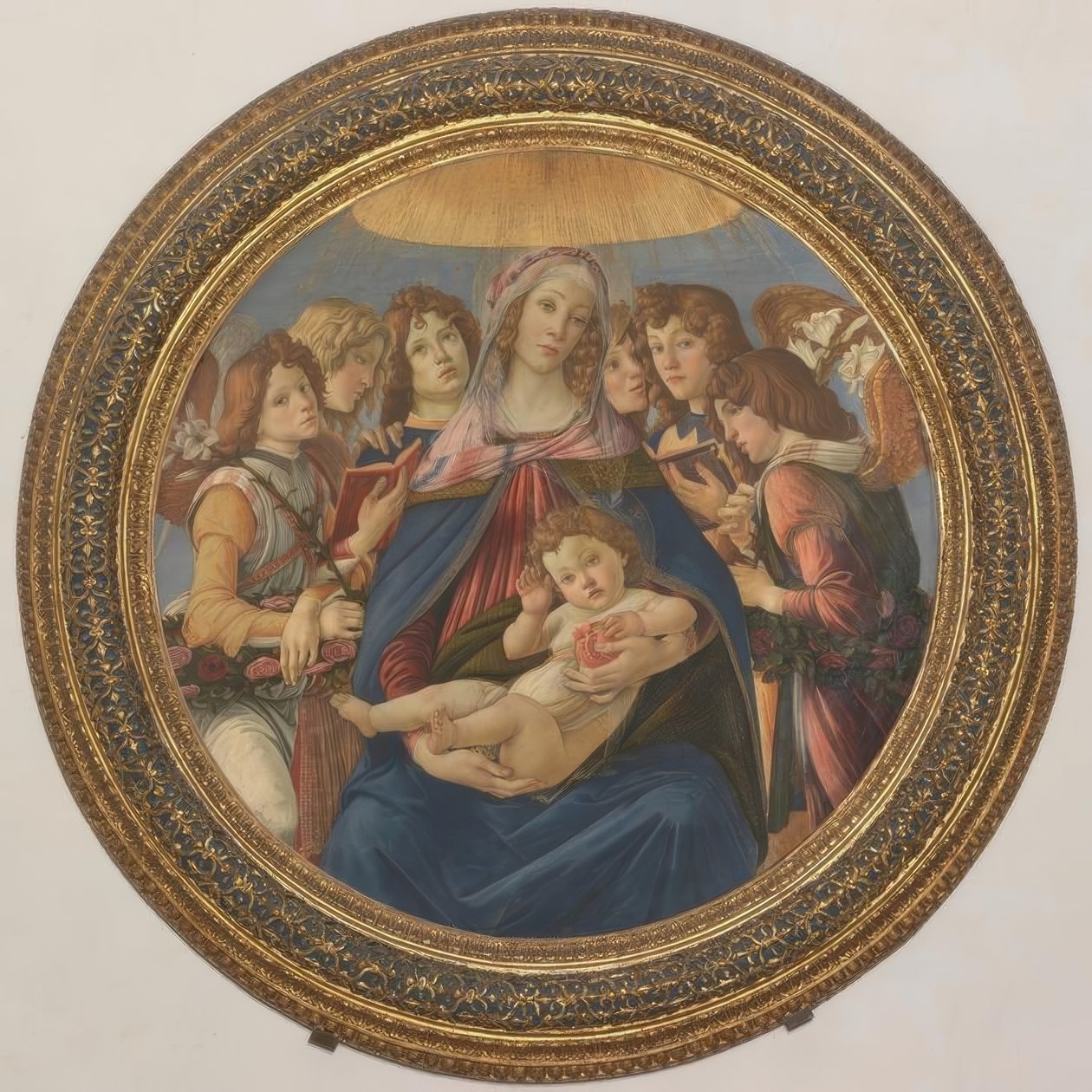 Maria met het kind en zes engelen door Sandro Botticelli