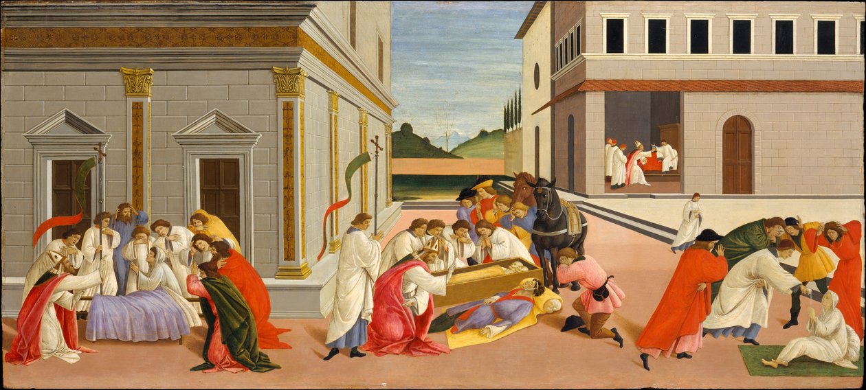 Drie wonderen van de heilige Zenobius door Sandro Botticelli