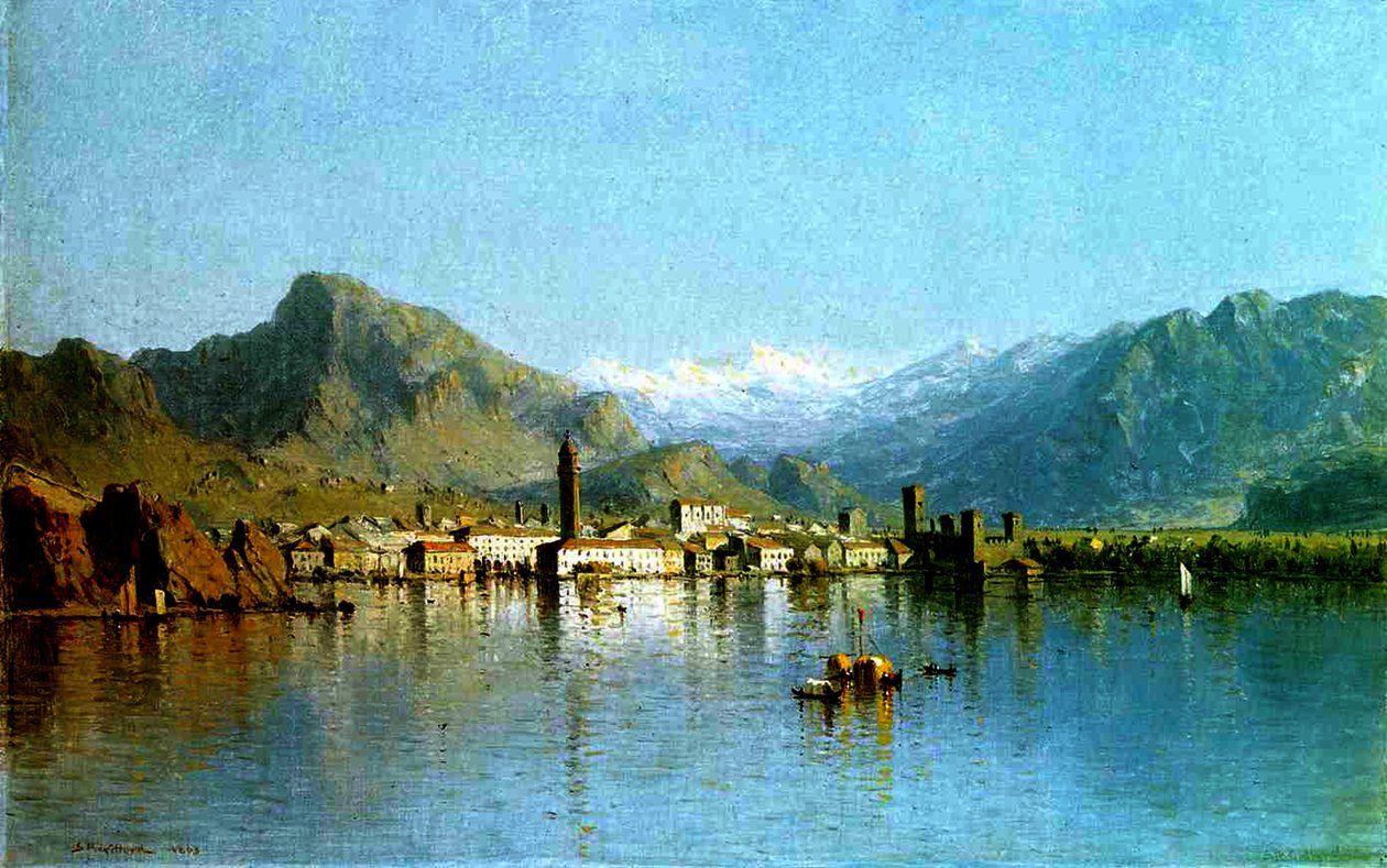 Het Gardameer, Italië, 1863 door Sanford Robinson Gifford
