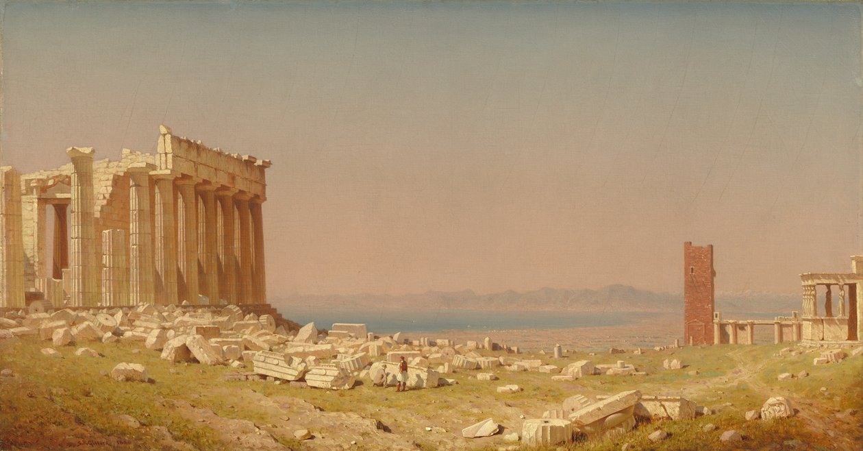 Ruïnes van het Parthenon, 1880 door Sanford Robinson Gifford