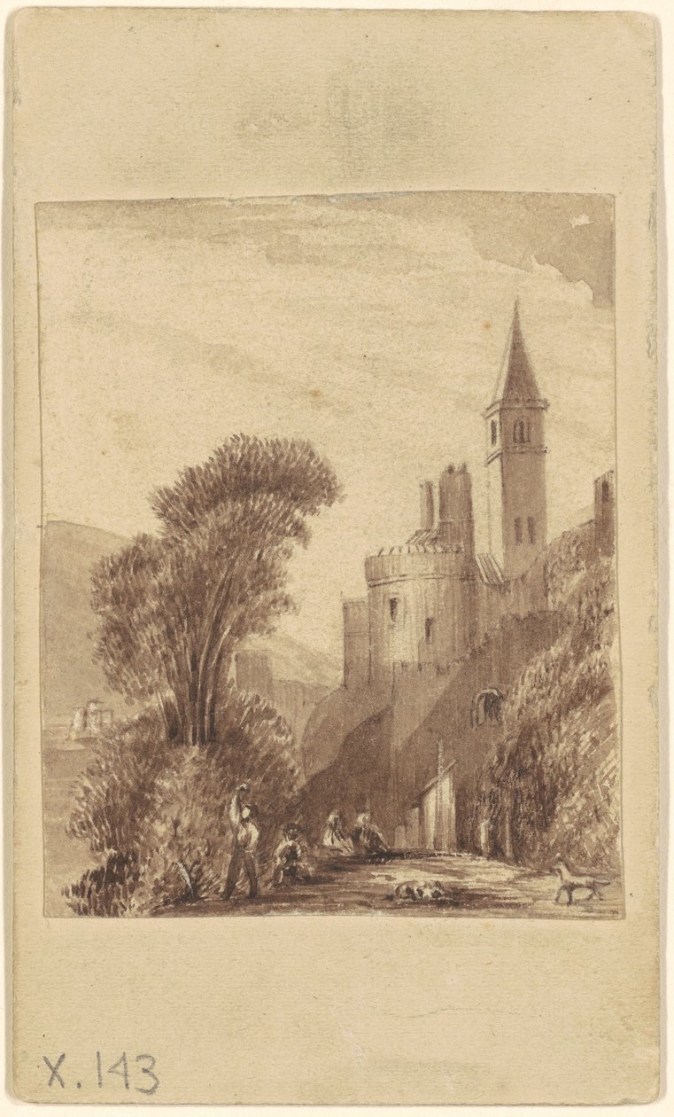 Kasteel en Figuren door Sanford Robinson Gifford