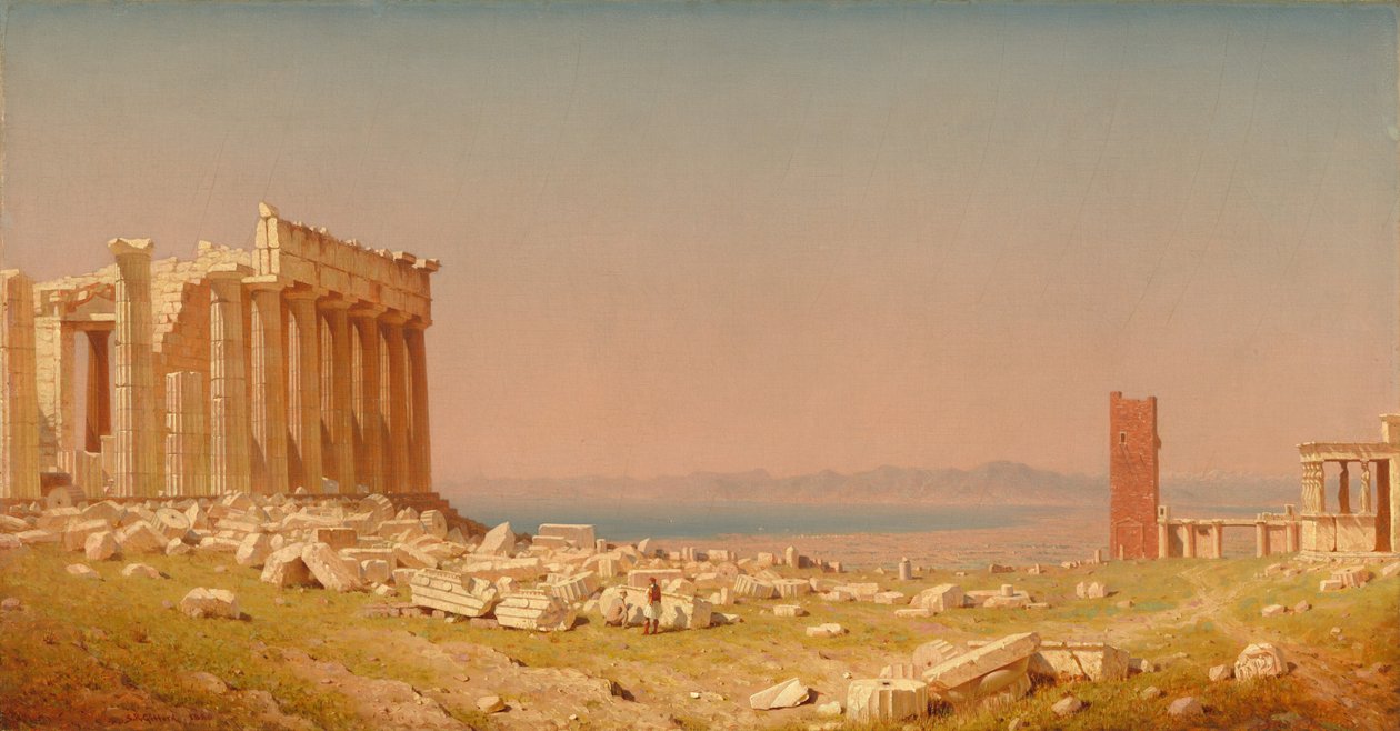 Ruïnes van het Parthenon door Sanford Robinson Gifford