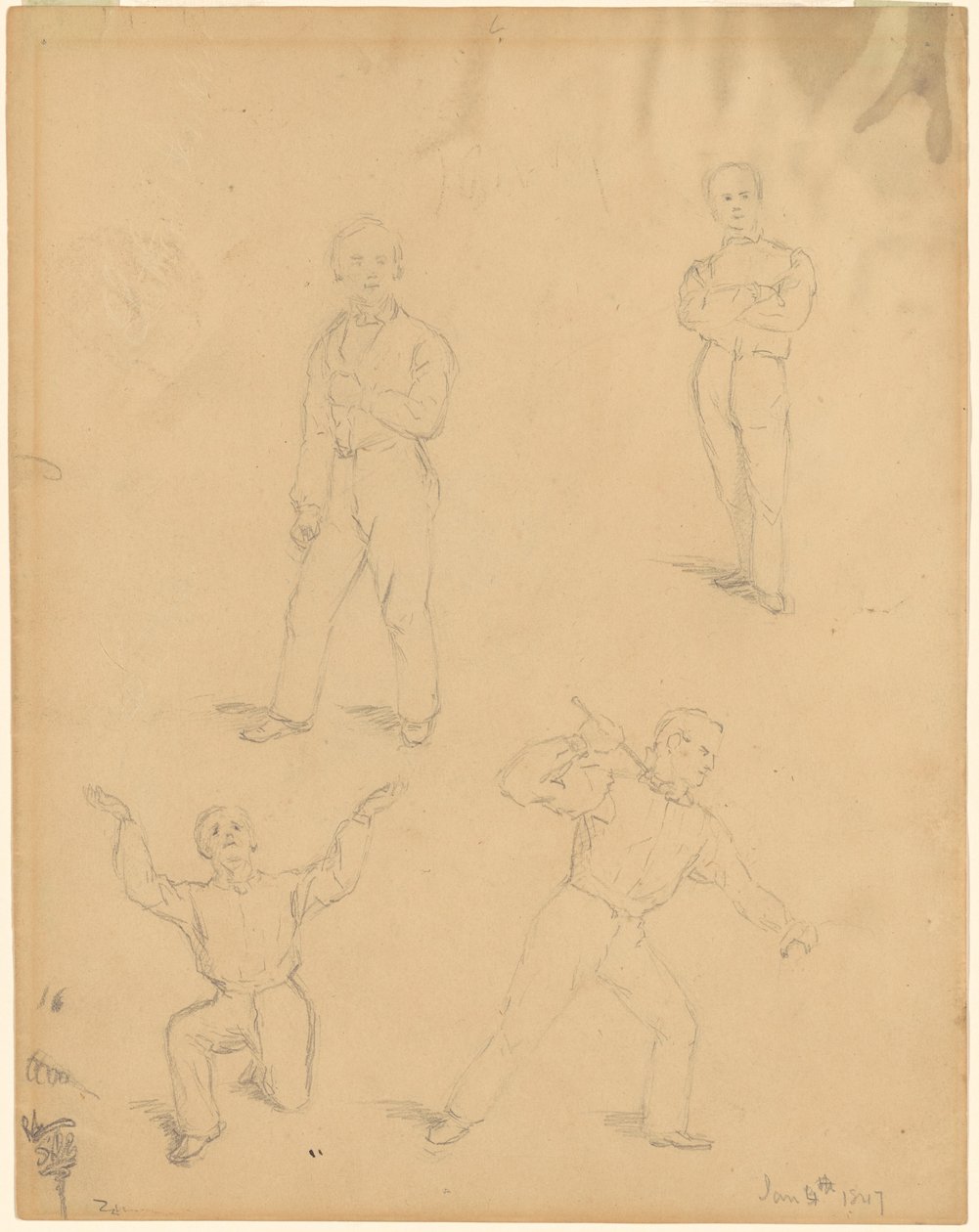 Studies van mannen door Sanford Robinson Gifford