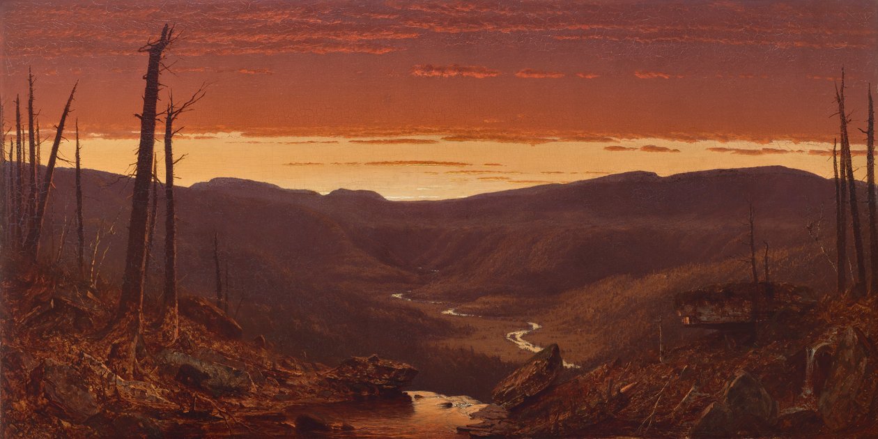 Schemering in de Catskills door Sanford Robinson Gifford