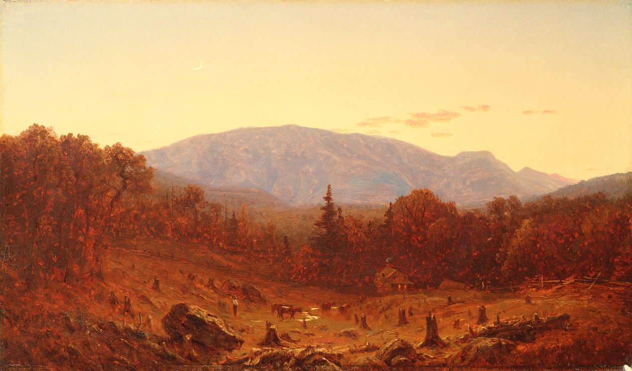 Schemering op Hunter Mountain door Sanford Robinson Gifford