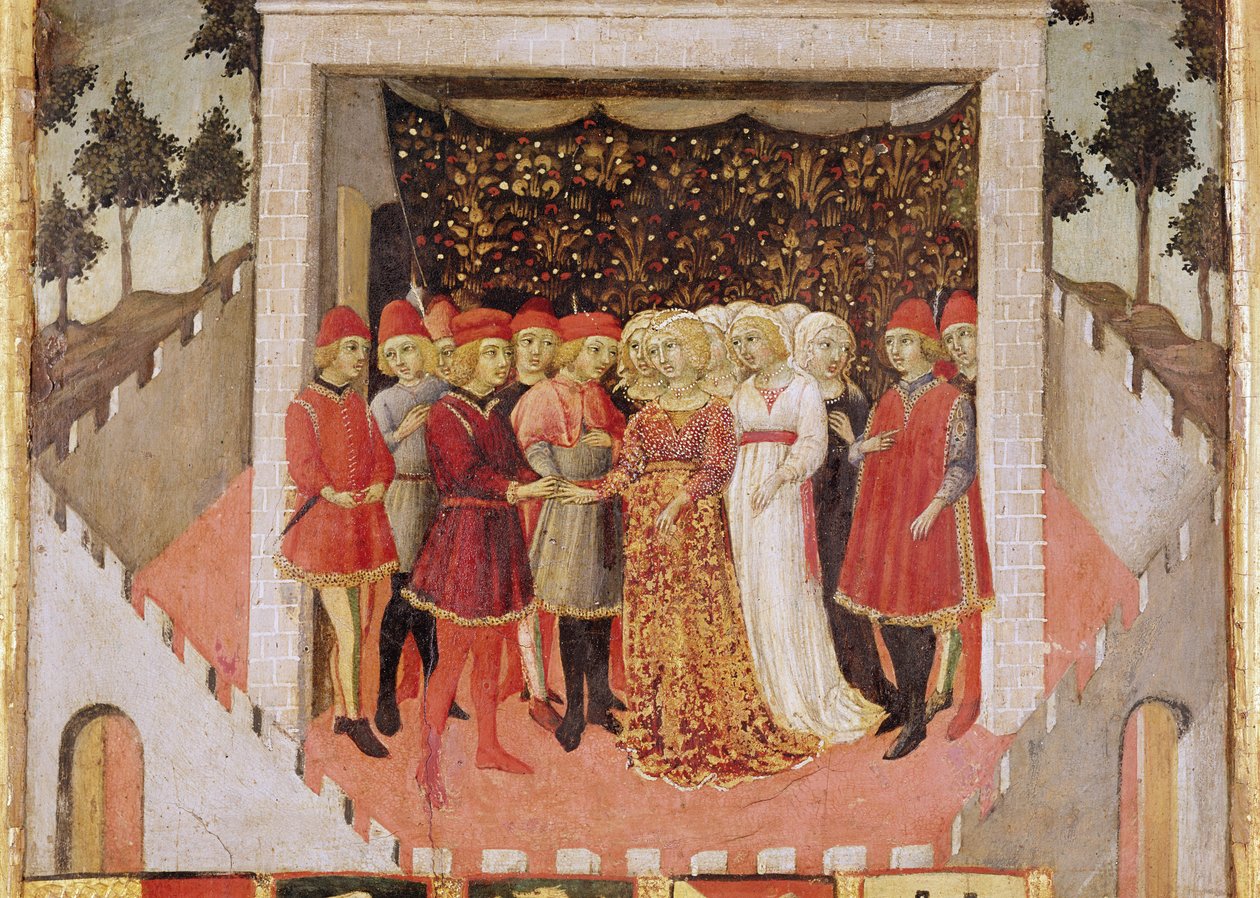 Adellijk huwelijk, 1473 door Sano di Pietro