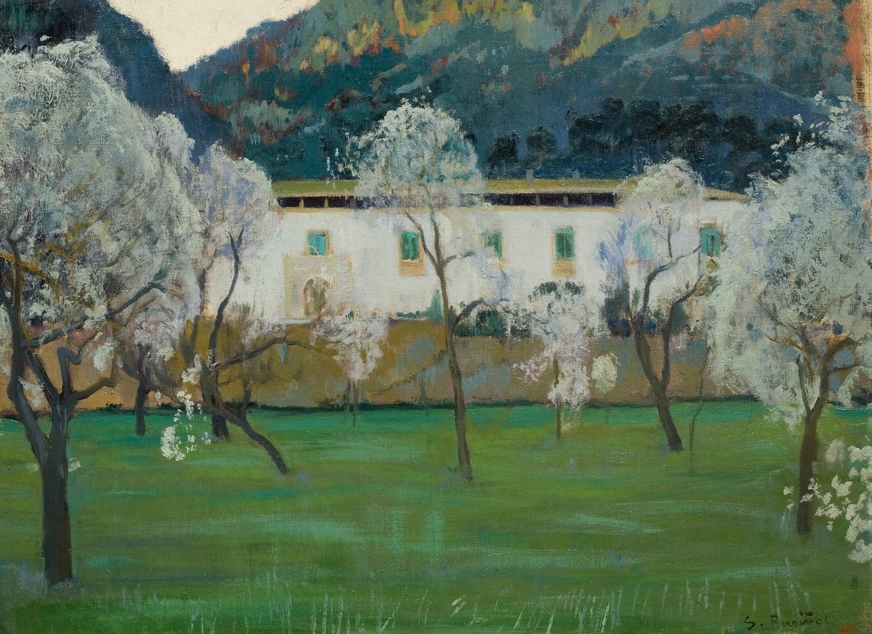 Witte boerderij (Bunyola, Mallorca) door Santiago Rusiñol