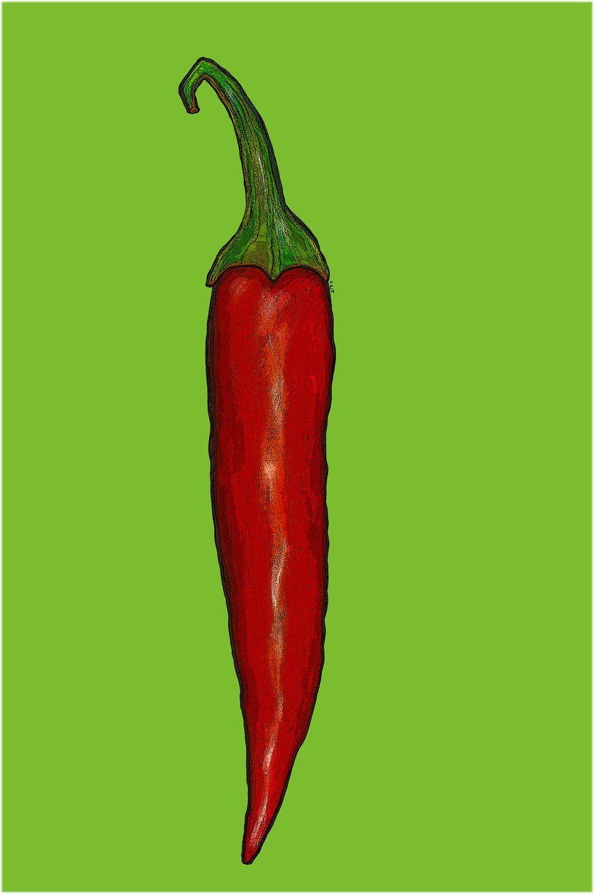 Rode Hete Chilipeper door Sarah Thompson Engels