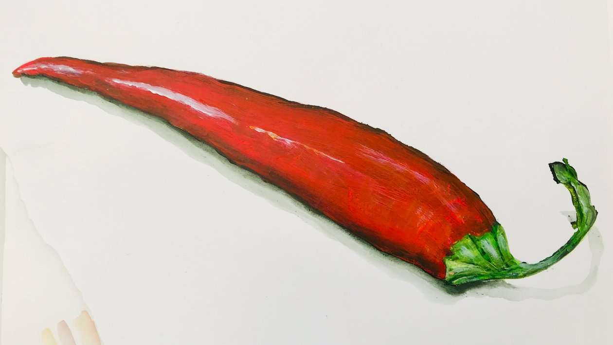 Rode chilipeper, 2020 door Sarah Thompson Engels